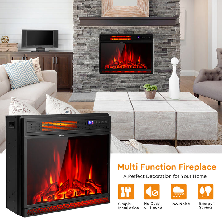 25 Electric Fireplace Recessed 900/1350W Fireplace Heater w/ Remote Control Image 4