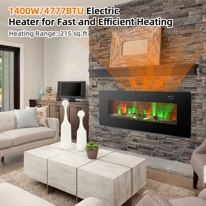 42 Electric Fireplace Wall Mounted and Freestanding Heater Remote Control 1500W Image 3