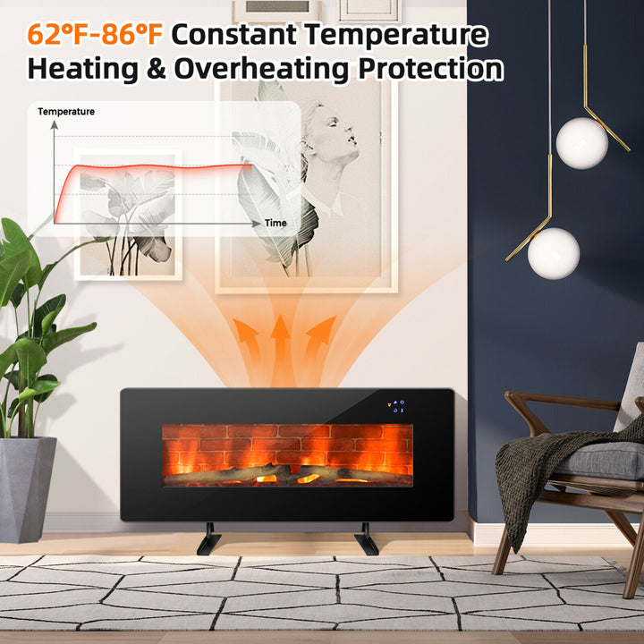 42 Electric Fireplace Wall Mounted and Freestanding Heater Remote Control 1500W Image 4