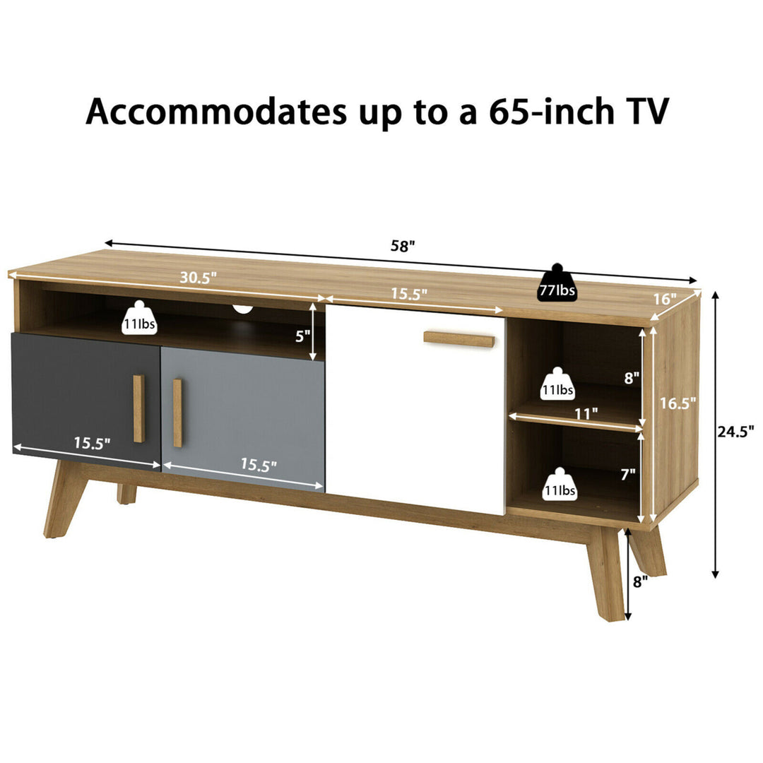 TV Stand for TVs up to 65 Entertainment Center Console w/ Adjustable Shelf Image 2