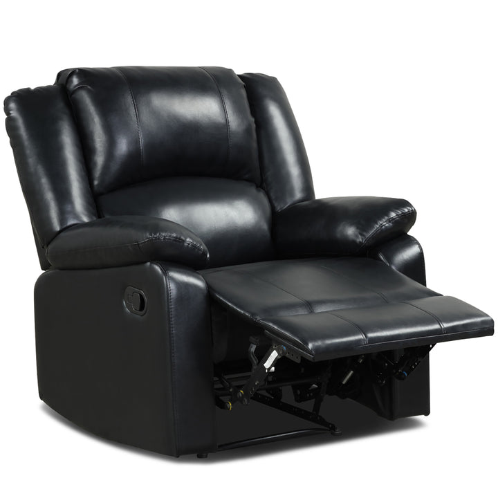 Costway Recliner Chair Lounger Single Sofa Home Theater Seating w/Footrest Black\Brown Image 10