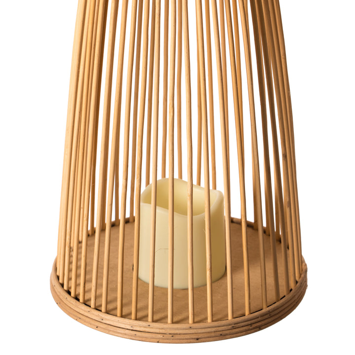 Rattan Designed Bamboo LED Lantern Lamp Battery Powered for Indoor and outdoor Image 3