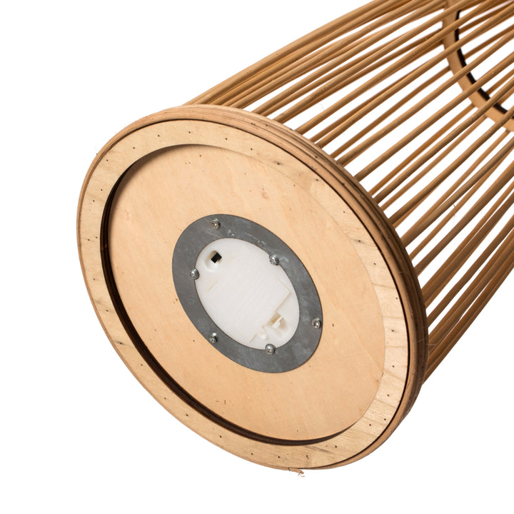 Rattan Designed Bamboo LED Lantern Lamp Battery Powered for Indoor and outdoor Image 5