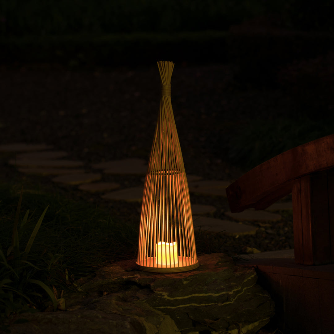 Rattan Designed Bamboo LED Lantern Lamp Battery Powered for Indoor and outdoor Image 6