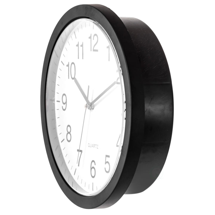 Black Wall Clock with Hidden Storage Safe 10 Inch Plastic Silent Design Image 4