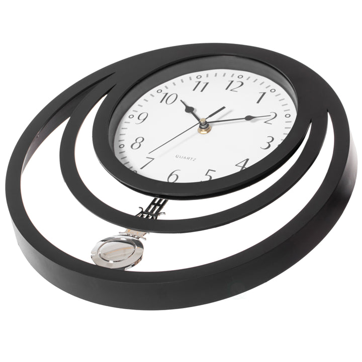 Modern Round Plastic Wall Clock 13 inch Silent Battery Operated Decorative Design Image 7