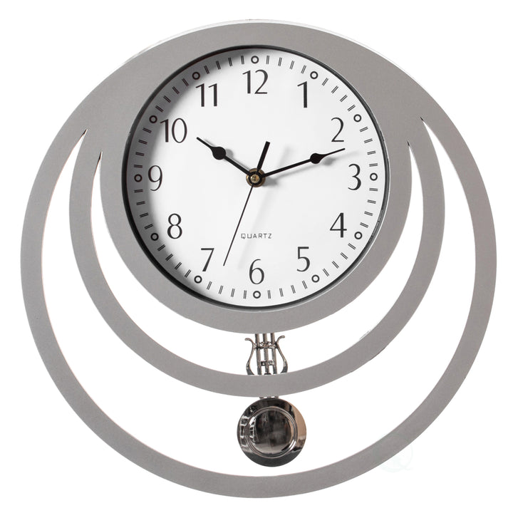 Modern Round Plastic Wall Clock 13 inch Silent Battery Operated Decorative Design Image 9