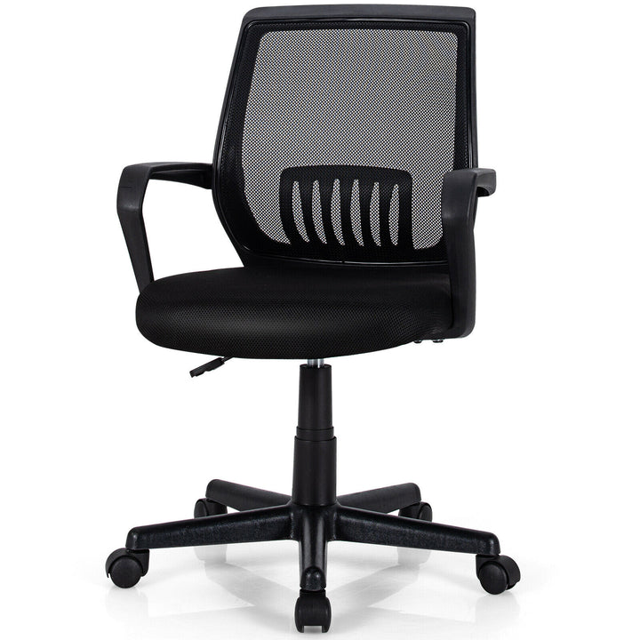 Costway Mid-Back Mesh Chair Height Adjustable Executive Home Office Chair Black Image 1