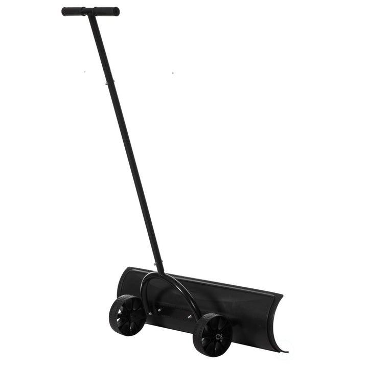 Heavy Duty Black Snow Shovel with Wheels 29.75in Wide Reinforced Blade Image 5