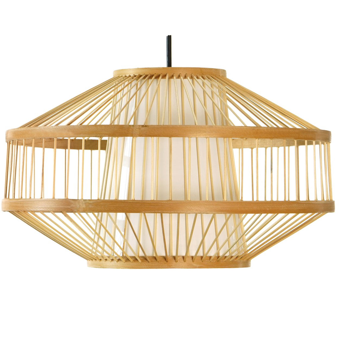 Modern Bamboo Lantern Pendant Light Shade Medium Small Rattan Hanging Lamp Image 1