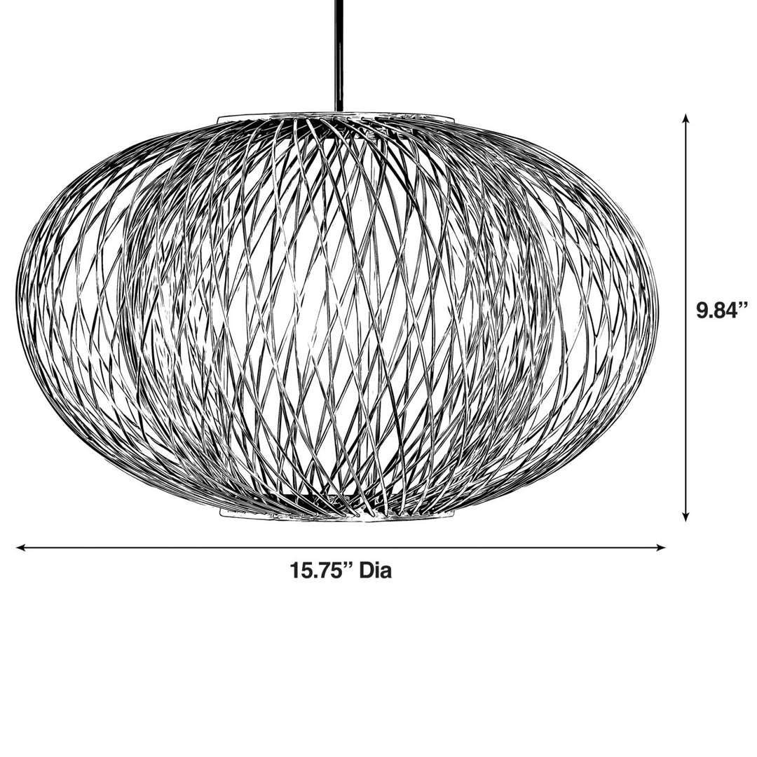 Modern Bamboo Wicker Rattan Hanging Light Shade 15.75" for Living Room Dining Image 10