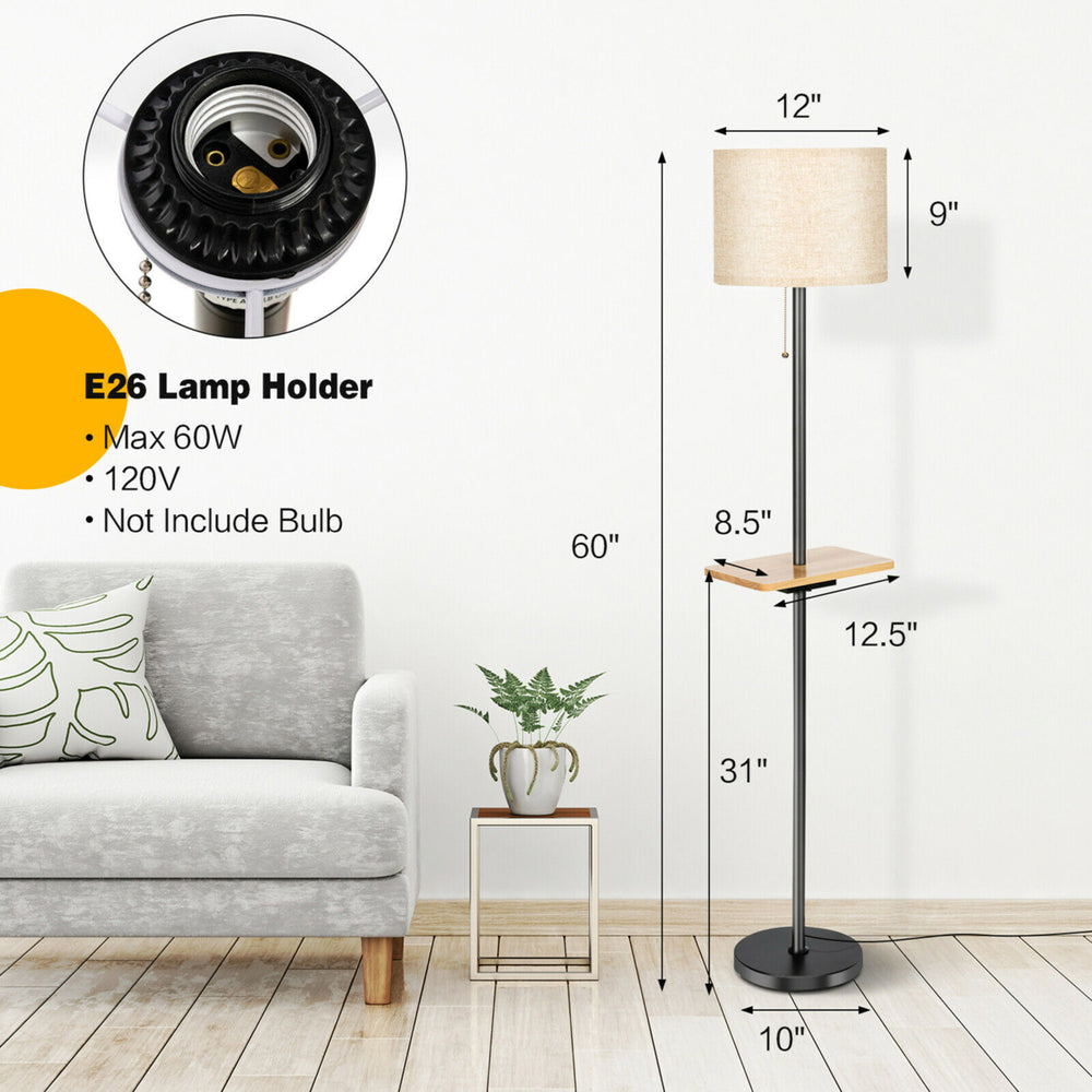 Modern Floor Lamp with Tray Table Dual USB Charging Ports 3-in-1 Floor Lamp Image 2