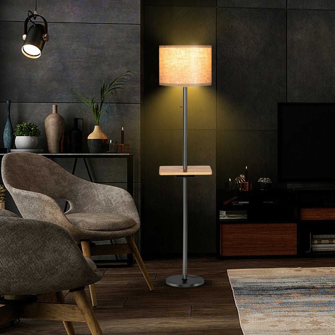 Modern Floor Lamp with Tray Table Dual USB Charging Ports 3-in-1 Floor Lamp Image 4