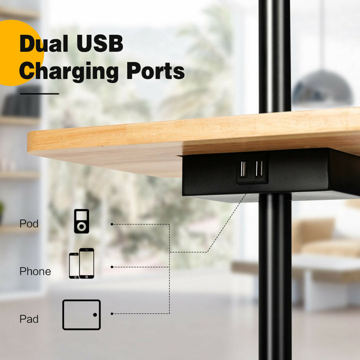 Modern Floor Lamp with Tray Table Dual USB Charging Ports 3-in-1 Floor Lamp Image 8