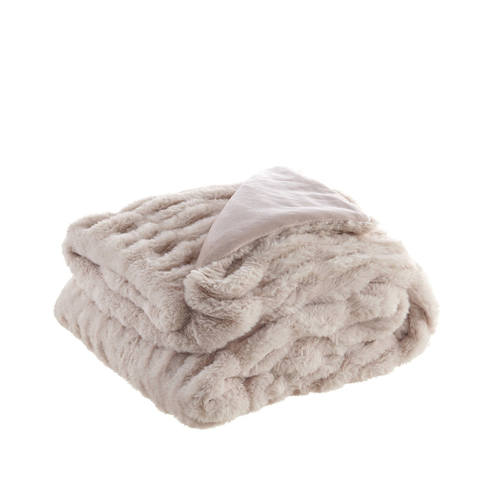 Hussein Throw-Silky Ruched-Cascade Rabbit-Luxuriously Soft Image 5