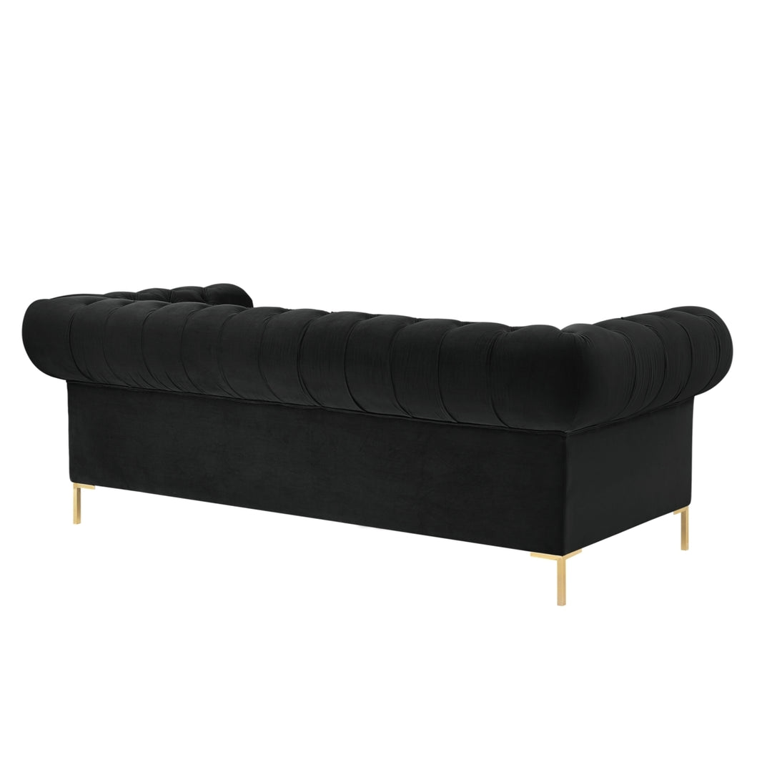Abrianna Sofa-Button Tufted-Gold Nailhead Trim, Sinuous Springs-Rolled Arms, Y-leg Image 8