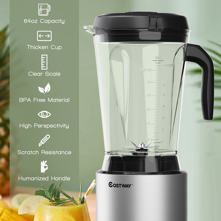 1500W Countertop Blender Smoothie Maker High Power Blender w/ 10 Speeds Image 7