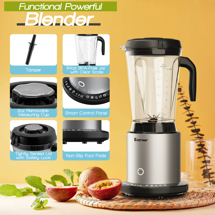 1500W Countertop Blender Smoothie Maker High Power Blender w/ 10 Speeds Image 8