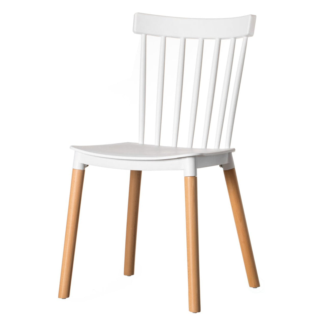 Modern Plastic Dining Chair Windsor Design Beech Wood Legs 19.75" Wide PP Image 1