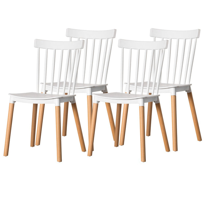 Modern Plastic Dining Chair Windsor Design Beech Wood Legs 19.75" Wide PP Image 1