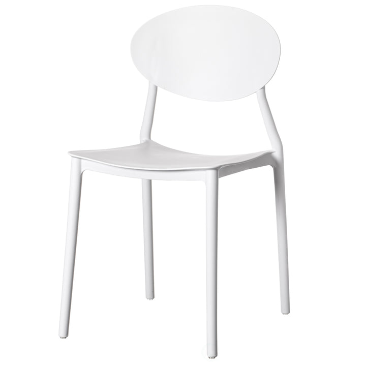 Modern Plastic Outdoor Dining Chair with Open Oval Back Design Image 8
