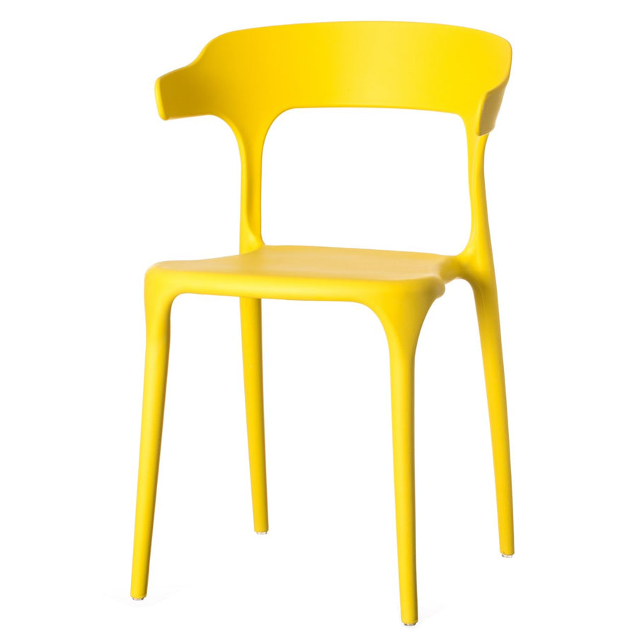 Modern Plastic Outdoor Dining Chair with Open U Shaped Back Image 1