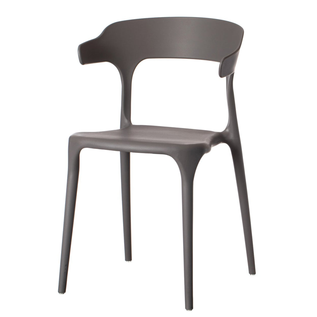 Modern Plastic Outdoor Dining Chair Polypropylene U-Shaped Back 20x29.25x18.75 Image 1