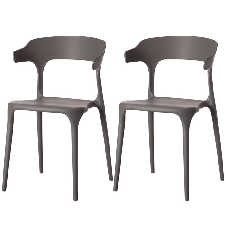 Modern Plastic Outdoor Dining Chair Polypropylene U-Shaped Back 20x29.25x18.75 Image 1