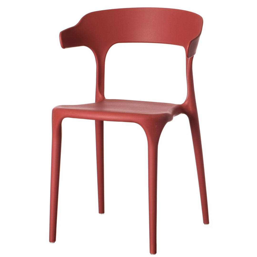 Modern Plastic Outdoor Dining Chair with Open U Shaped Back Image 5