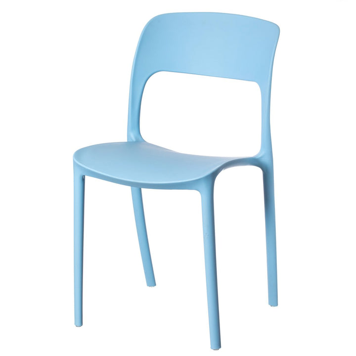 Modern Plastic Outdoor Dining Chair with Open Curved Back Image 5
