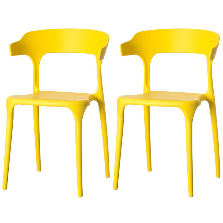 Modern Plastic Outdoor Dining Chair Polypropylene U-Shaped Back 20x29.25x18.75 Image 1