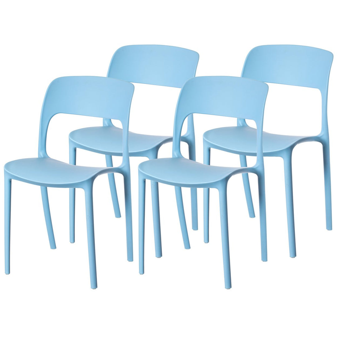 Modern Plastic Outdoor Dining Chair with Open Curved Back Image 7