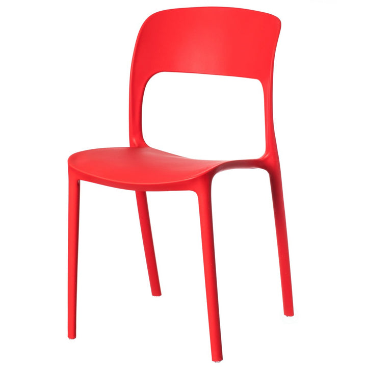 Modern Plastic Outdoor Dining Chair Curved Back Polypropylene Stackable 23.5" Image 1