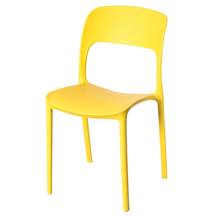 Modern Plastic Outdoor Dining Chair with Open Curved Back Image 1