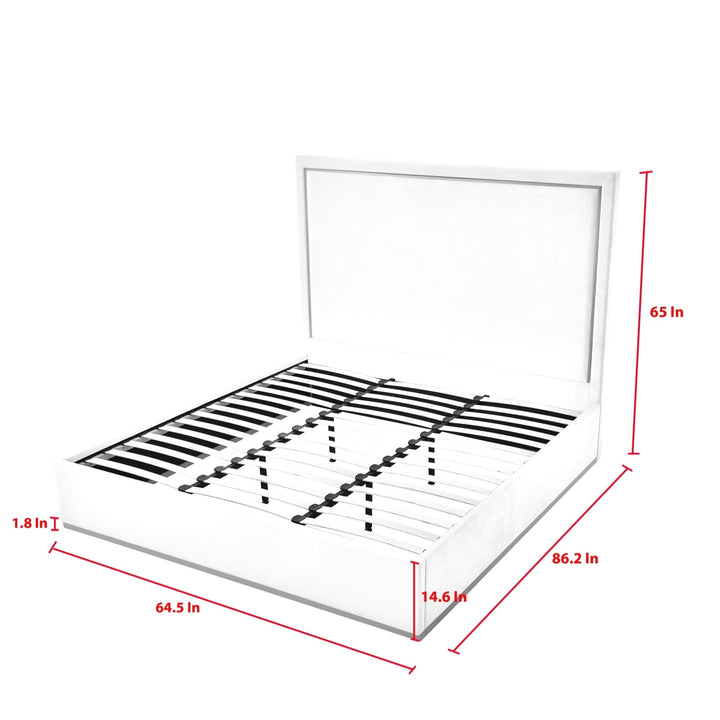 May Bed-Upholstered-Powder Coated Gold Frame and Base-Slats Included Image 10