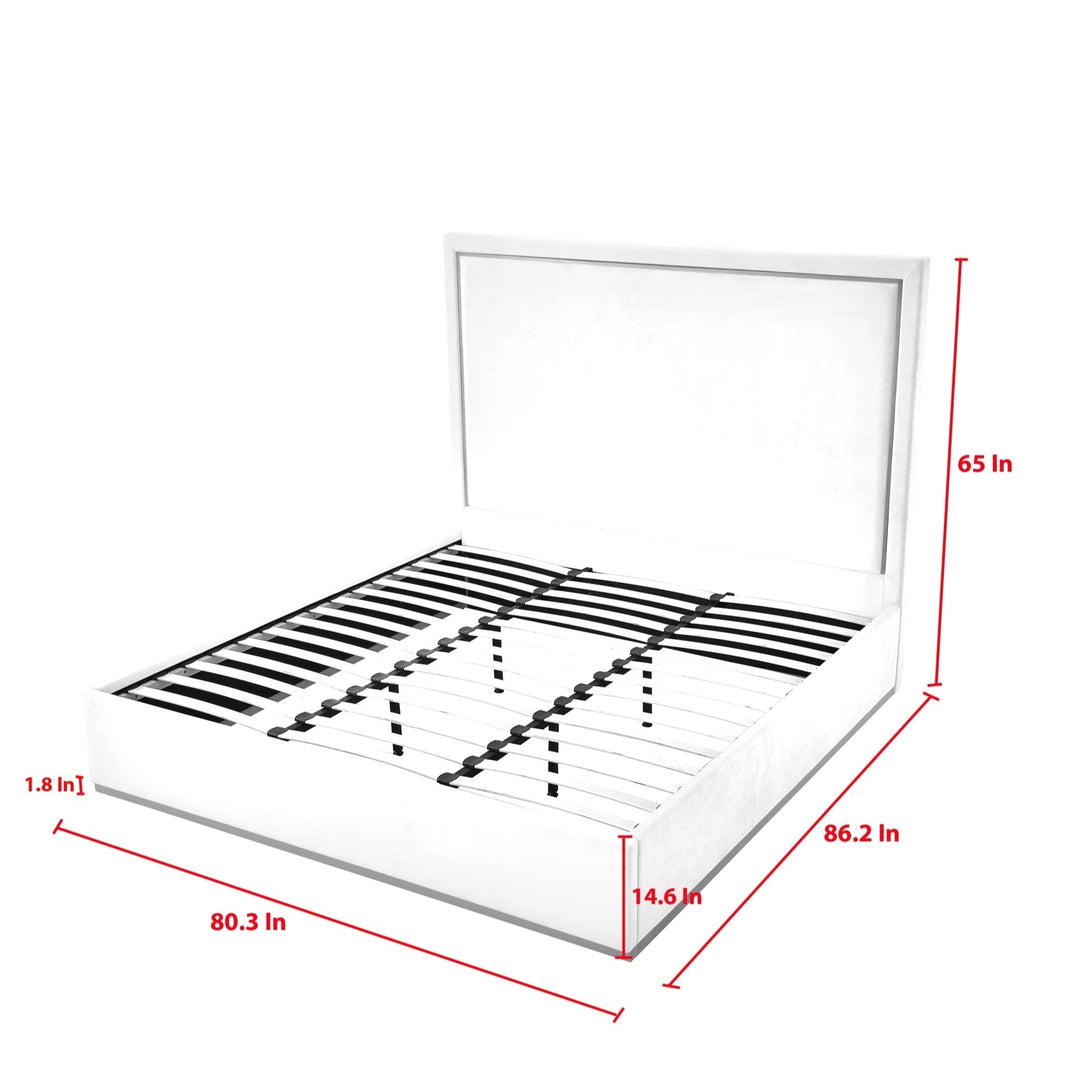 May Bed-Upholstered-Powder Coated Gold Frame and Base-Slats Included Image 11