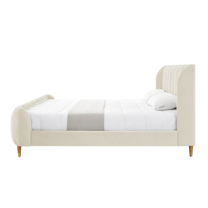 Sana Bed-Upholstered-Channel Tufted-Slats Included Image 6