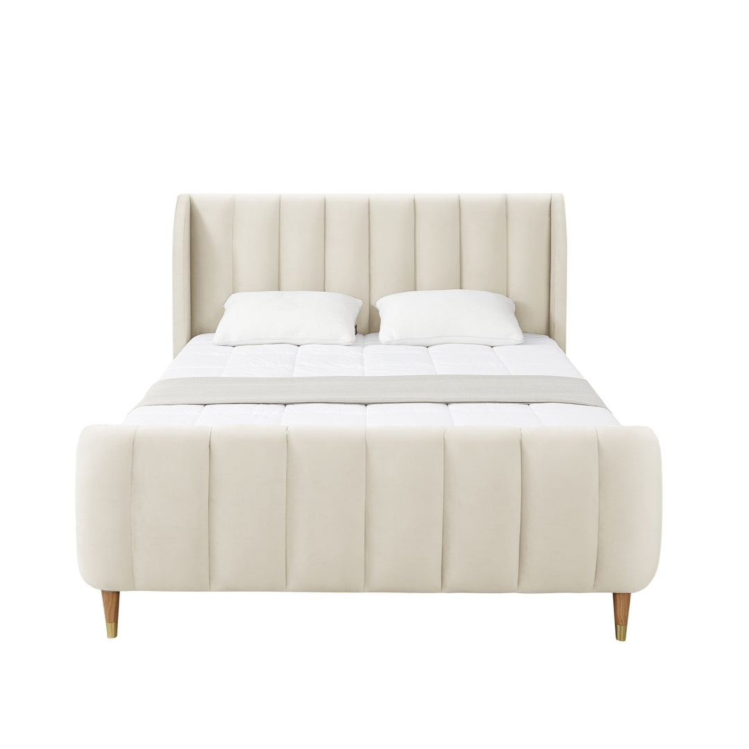 Sana Bed-Upholstered-Channel Tufted-Slats Included Image 7