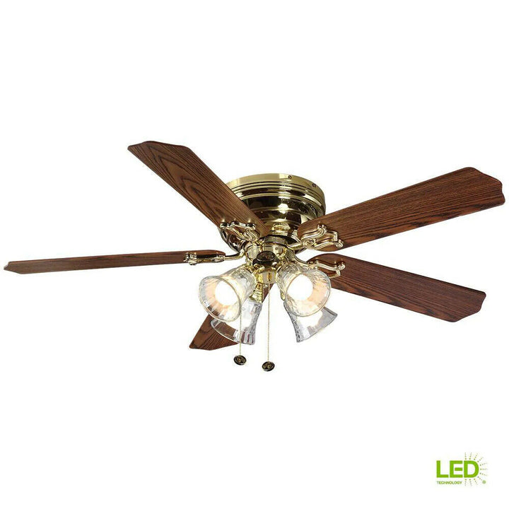 Hampton Bay 46008 52 inch Ceiling Fan with LED Light Brown Image 2