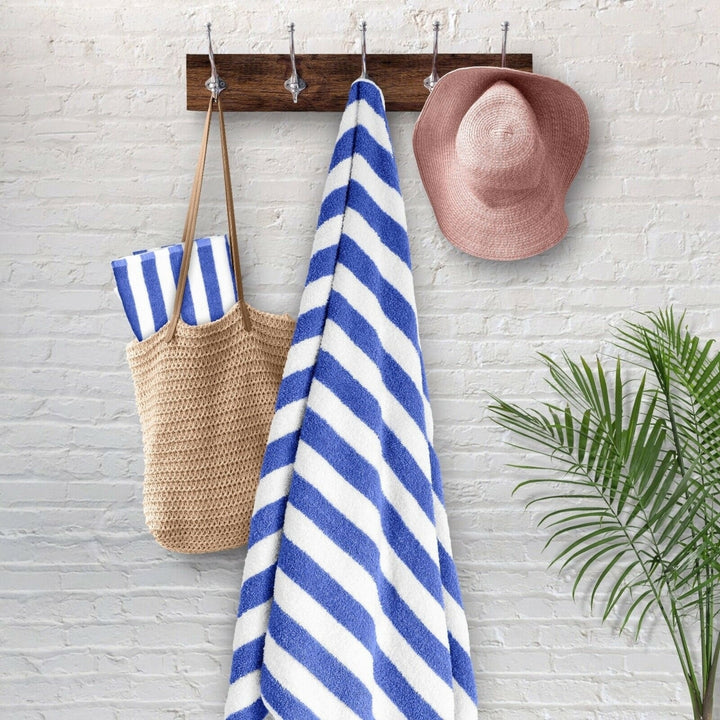 100% Cotton Beach Towels 4-Pack Striped Cabana 30x60 Ultra-Soft Quick-Dry Image 5