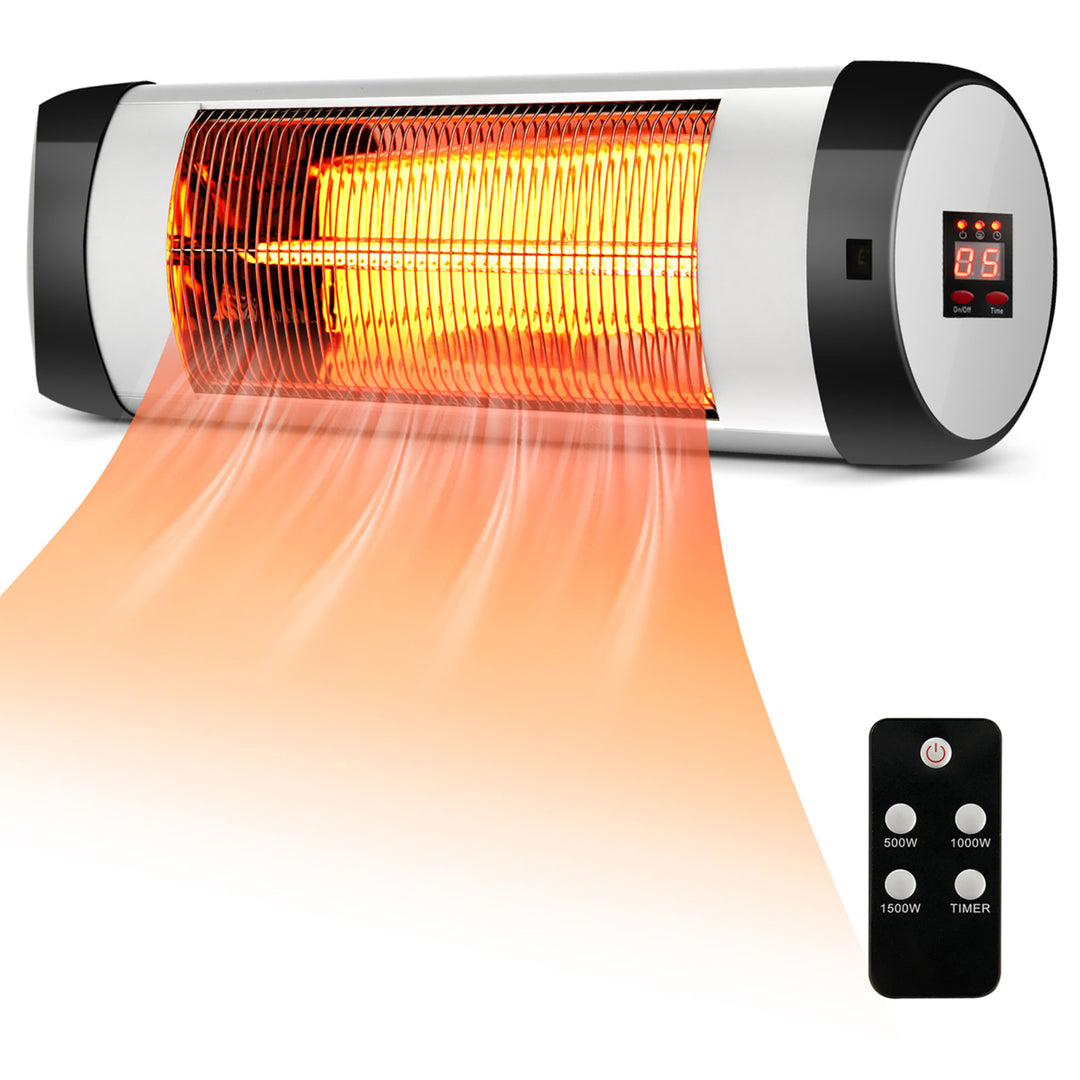 Wall-Mounted Electric Heater Patio Infrared Heater W/ Remote Control Image 1