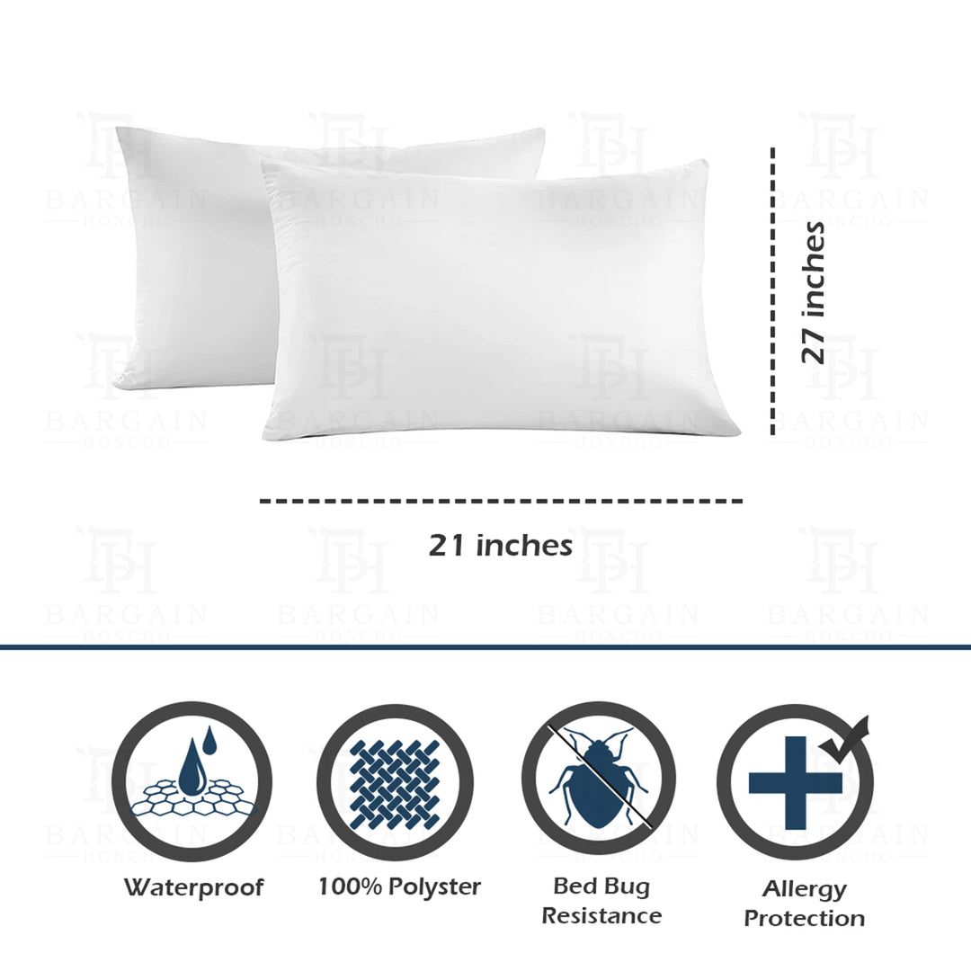 Multi-Pack: Heavyweight Zippered Waterproof Bed Bug/Dust Mite Vinyl Pillow Covers Image 3
