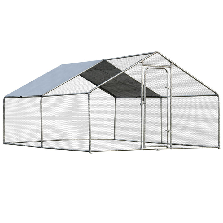 Gymax Large Walk In Chicken Coop Run House Shade Cage 10x13 with Roof Cover Backyard Image 1