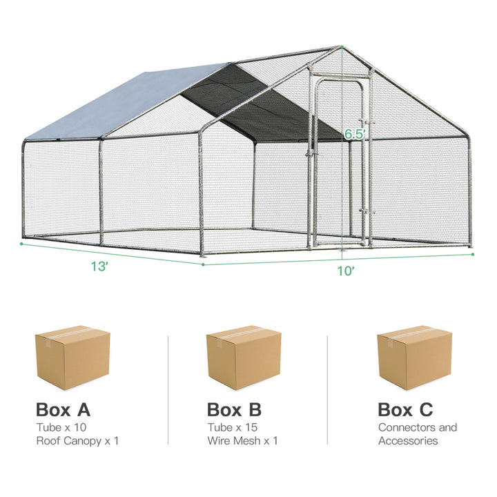 Gymax Large Walk In Chicken Coop Run House Shade Cage 10x13 with Roof Cover Backyard Image 2