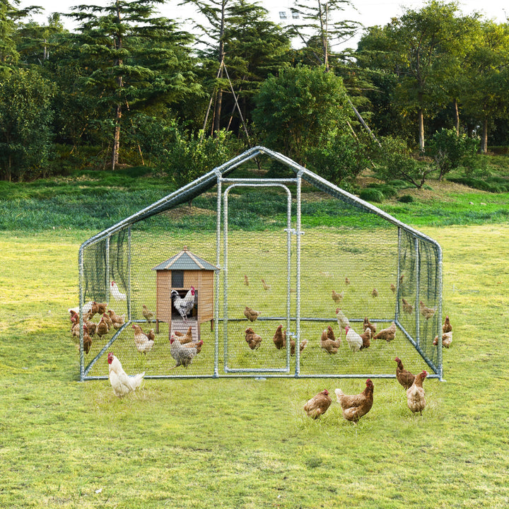 Gymax Large Walk In Chicken Coop Run House Shade Cage 10x13 with Roof Cover Backyard Image 4