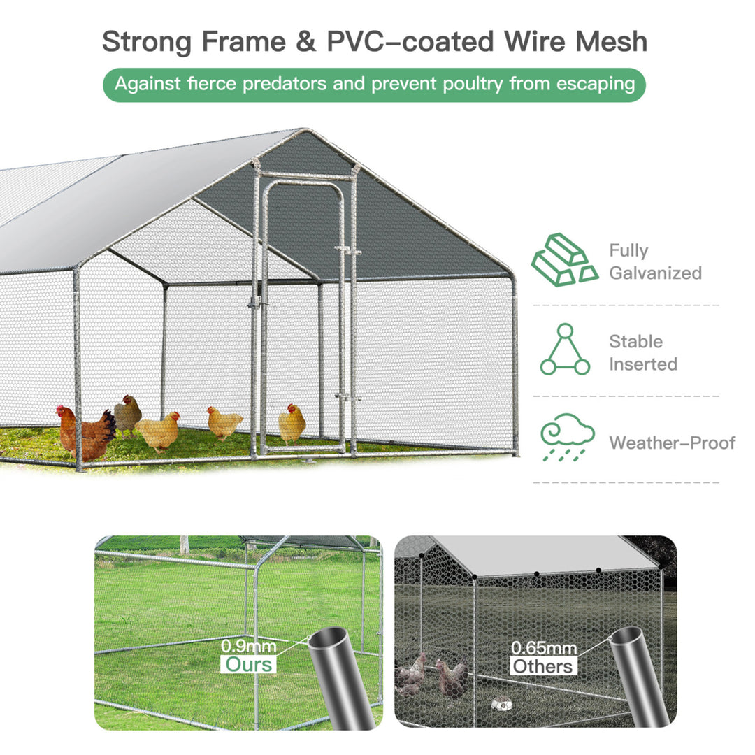 Gymax Large Walk In Chicken Coop Run House Shade Cage 10x13 with Roof Cover Backyard Image 7