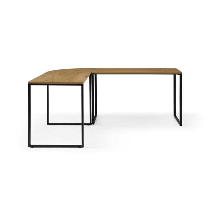 Laiyah Desk-L-Shaped-Curved Corner-Powder Coated Frame Image 4