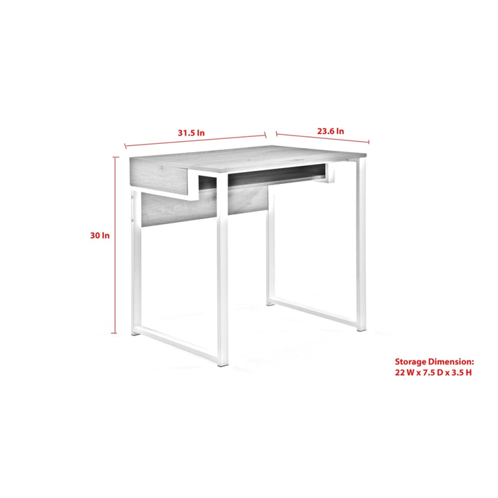 Arham Desk-Open Front Storage-Open Back Storage-Geometric Frame Design Image 8