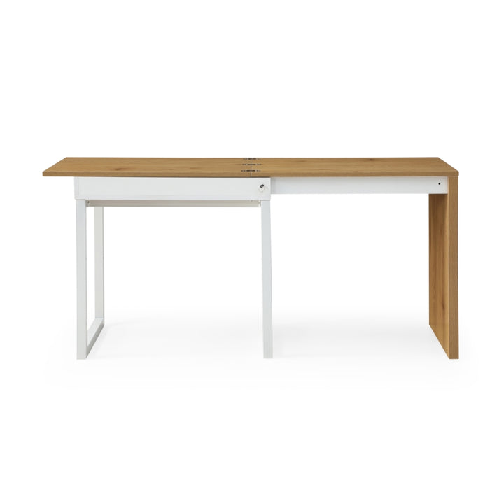Ashly Desk-Extendable, Space Saving Design-2 Top Open Storage Compartments-A Lock with a Key Image 3