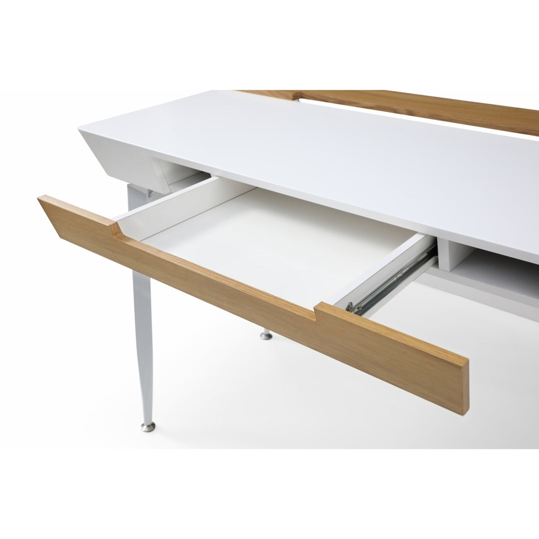 Carmela Desk-3 Storage Drawers, Extra Storage on Top-Adjustable Foot Pads-Cable Management Image 7